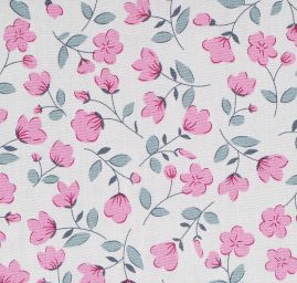 Viskozová šatová látka drobné květy pastel růžová
