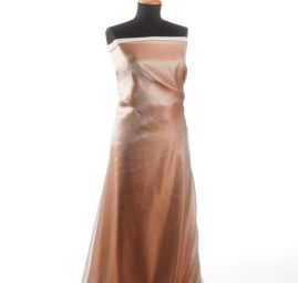 Organza perleť šanžán v barvě béžovo-stříbrné