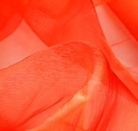 Organza šanžán červenožlutá