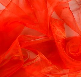 Organza šanžán červenožlutá
