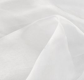 Organza jednobarevná bílá lomená
