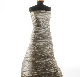 Organza plise zelenošedá