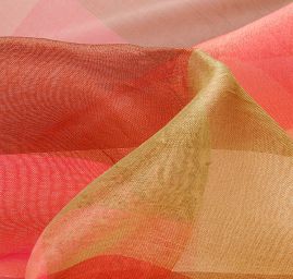 Organza tisk hedvábná kostky