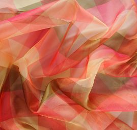 Organza tisk hedvábná kostky