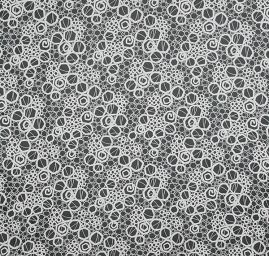 Organza tisk geometrický vzor černá/slonová kost