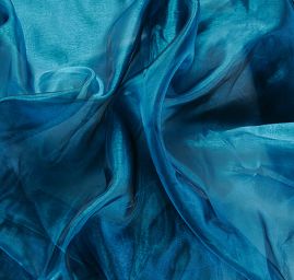 Organza s olůvkem v barvě modré