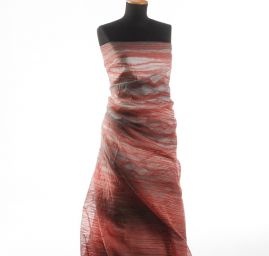 Organza hedvábná žakárový geometrický vzor 