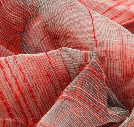 Organza hedvábná žakárový geometrický vzor 