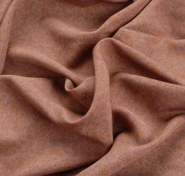 Viskozová letní látka kytičkový motiv hnědá/žlutá