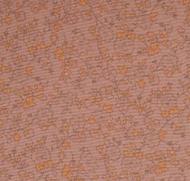 Viskozová letní látka kytičkový motiv hnědá/žlutá