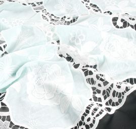 Krajka madeira květinová bordura s krajkou mint