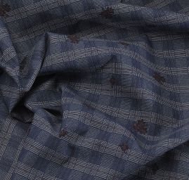 Efektní riflovina vzor kostky a květy 