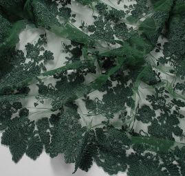 Efektní krajka výšivka na tylu květinový motiv 