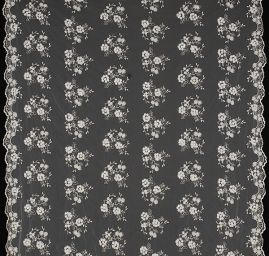 Krajka na tylu s květinovým aplikacemi smetana/stříbro