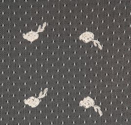 Krajka bordurová výšivka růže/puntíky smetanová