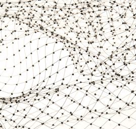 Tyl velká oka ozdobný spoj černý