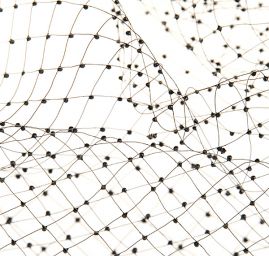 Tyl velká oka ozdobný spoj černý