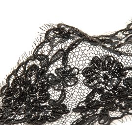 Krajková aplikace černá výšivka perličky, rokajl, flitry