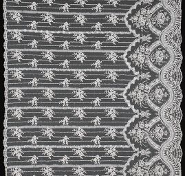 Bordurová krajka barokní motiv rokajl/korálky 