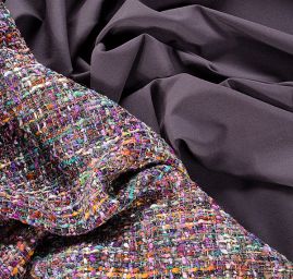 Kostýmová látka viskoza směs tmavě fialová