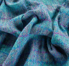 Ručně tkaná látka modrofialový melír