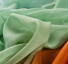 Šifon duhový skořicový/zelený/sv. modrý