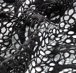 Krajka hrubá imitace háčkované krajky černá