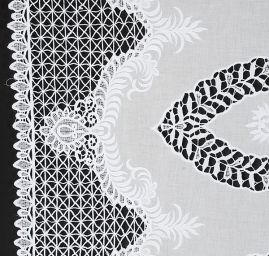 Bavlněné plátno s výšivkou rišelie bílá