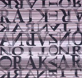 Bavlněná látka tisk proužky/písmo