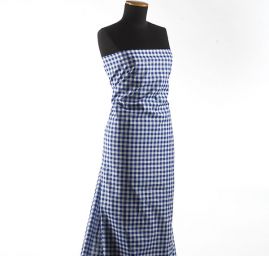 Bavlněná látka vzork kostek kanafas modrobílá