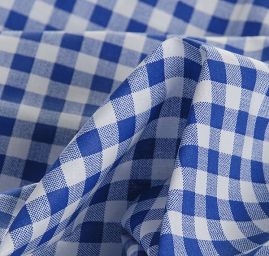 Bavlněná látka vzork kostek kanafas modrobílá