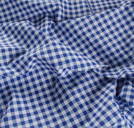 Bavlněná látka vzork kostek kanafas modrobílá