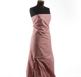 Bavlněná látka vzork kostek kanafas červenobílá