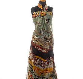 Hedvábný šifon zvířecí vzor