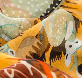 Hedvábný šifon zvířecí vzor