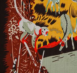 Hedvábný šifon zvířecí vzor