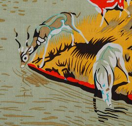 Hedvábný šifon zvířecí vzor