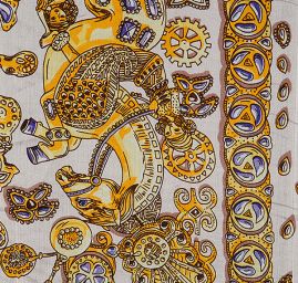 Hedvábný šifon slzičky/jezdec na koni růžový