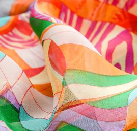 Hedvábný šifon hodiny/klávesy