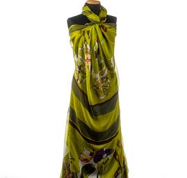 Hedvábný šifon jezdec a kůň