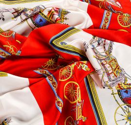 Saten tisk povoz/kočár/spřežení