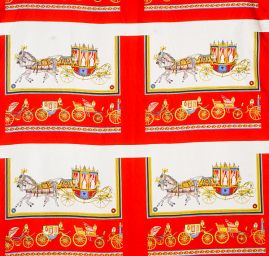 Saten tisk povoz/kočár/spřežení