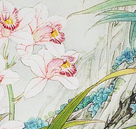 Hedvábný satén květinový motiv