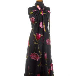 Hedvábný šifon/satén tulipány