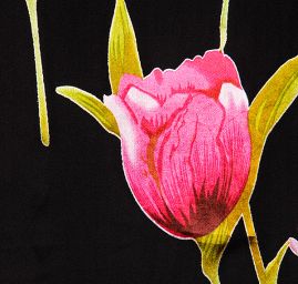 Hedvábný šifon/satén tulipány