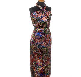 Hedvábný satén paisley vzor