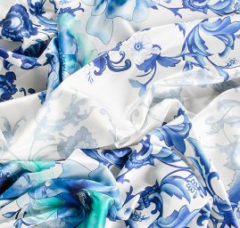 Hedvábný satén japonerie kupón