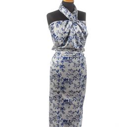 Hedvábný satén japonerie květinový vzor