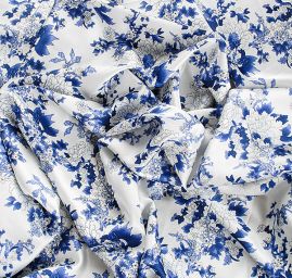 Hedvábný satén japonerie květinový vzor