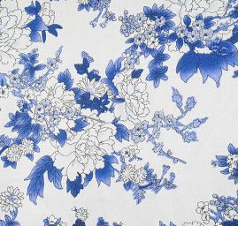 Hedvábný satén japonerie květinový vzor